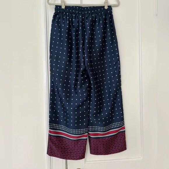 J. Crew Navy and Red Wide Leg Pants - Picture 2 of 3